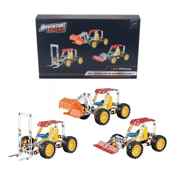 Montacargas Set Armable Metal Adventure Force Juguete Cantidad De Piezas 122