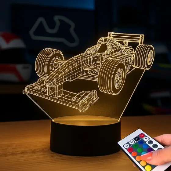 Luminária Carro Fórmula 1 Corrida Para Presente Criativo