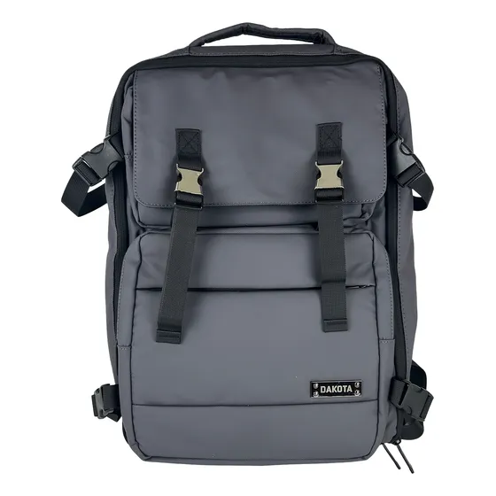 Mochila Carry On De Viaje Reforzada Dakota Impermeable Color Gris 2 Neceser De Regalo