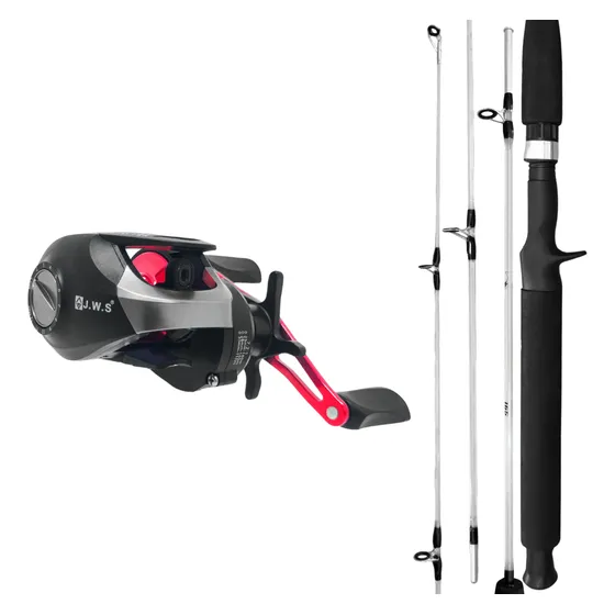 Carretilha De Pesca Esquerda Direita + Vara 2p Boa E Barata