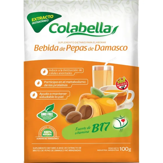 Bebida Pepas De Damasco Fuente Vitamina B17 Colabella 100g Sabor Sin Sabor