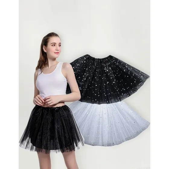Tutú Falda Escarchada Glitter Adulto 40cm Disfraz Brillante