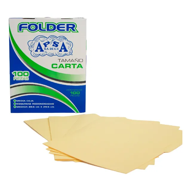 Folder Tamaño Carta De Colores Pastel 100 Piezas Apsa