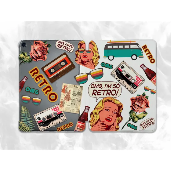 Funda Cassette Pop Art Retro Para iPad Mini Air Pro 7.9 8.3