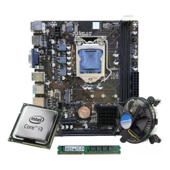 Kit Intel I3 2100 + Placa H61 1155 + 8gb Ddr3 + Cooler