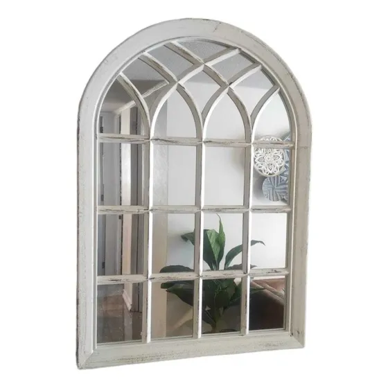 Espejo Forma Ventana, Blanco Invierno, Envejecido 51x71 Cm