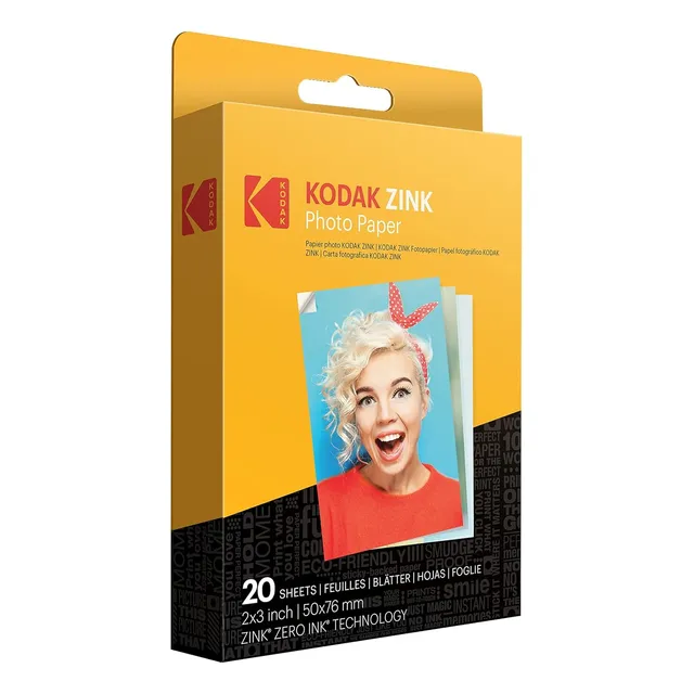 Kodak Zink Papel Fotográfico Prémium 2 X 3 Pulgadas 20 Hojas