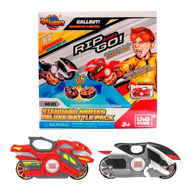Set Deluxe Battle Pack X2 Motos Lanzadora Spin Fighters 5