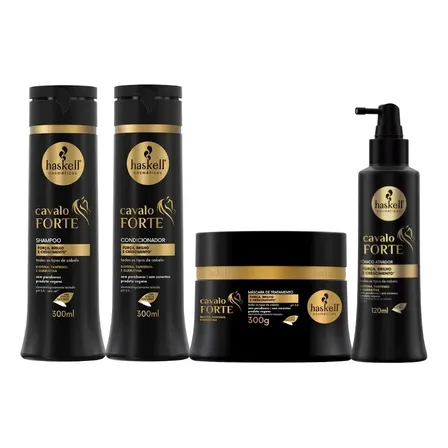 Kit Haskell Cavalo Forte Shampoo + Cond + Máscara + Tônico