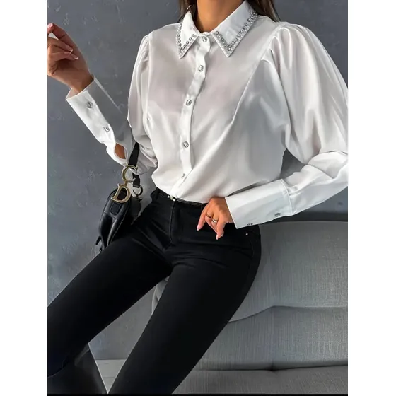 Blusa Temu Mujer Casual Algodón Larga