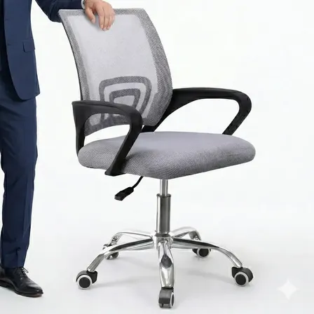 Cadeira de Escritório Tela Mesh Reclinável LY-2020 Cinza