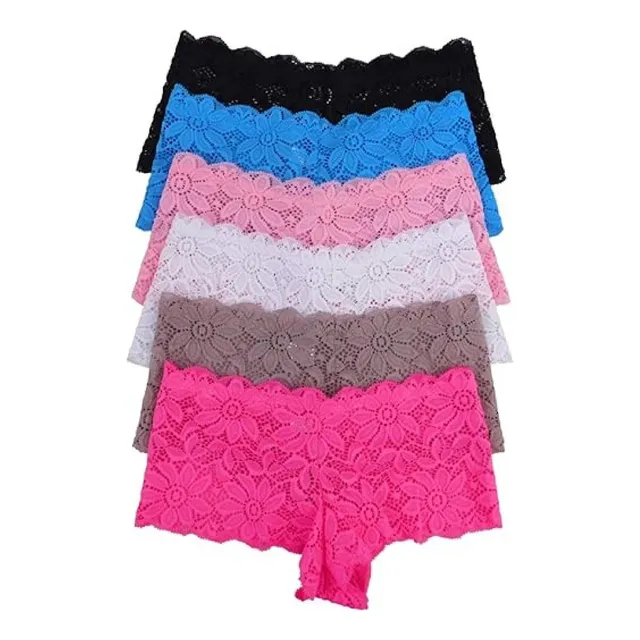 Kit 6 Calcinhas Caleçon Shortinho Microfibra Rendas Sexy Top