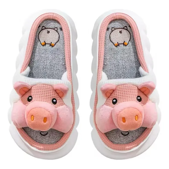 Pantuflas Chancho Chanchito Abierta Sin Talon Suela De Goma