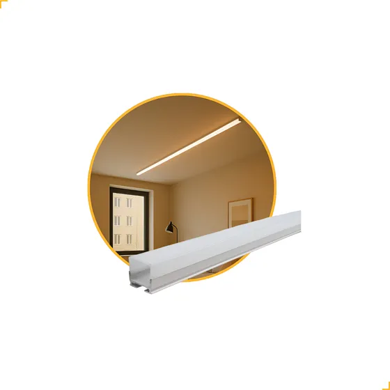 Perfil Led 2 Metros Sobrepor Borda Infinita Ip20 P/ Fita Led