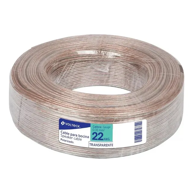 Cable Polarizado Trans. Para Bocina 22awg 100m Volteck 46265