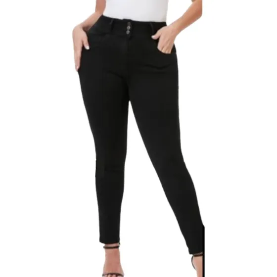 Jean Talla Grande Pantalones Plus Size Tiro Alto Pitillo