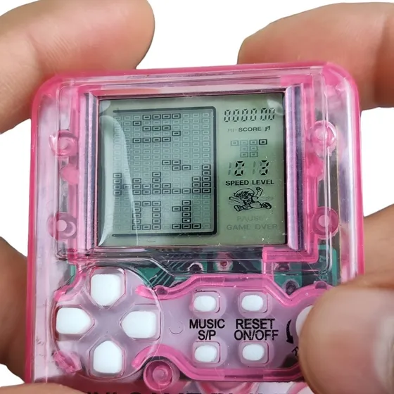 Mini Game Tetris Chaveiro Jogos Classico Retro Rosa/roxo