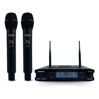 Microfone De MĂŁo Sem Fio Duplo Profissional Uhf Devox Dx132 Microfone De MĂŁo Sem Fio Duplo Profissional Uhf Devox Dx132