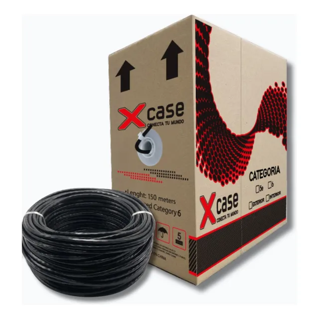 Cable Utp Xcase Cat6 Doble Forro Con Gel Para Exterior