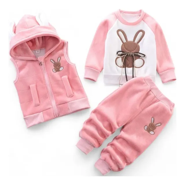 Conjunto Plush Con Polar Para Bebés Niños / Niñas 3 Piezas