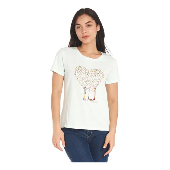 Blusa Para Dama Estampado Arbol Corazon