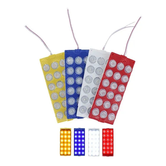2 Modulos 18 Led Lupa Rectangular Multiusos Grande Estrobo