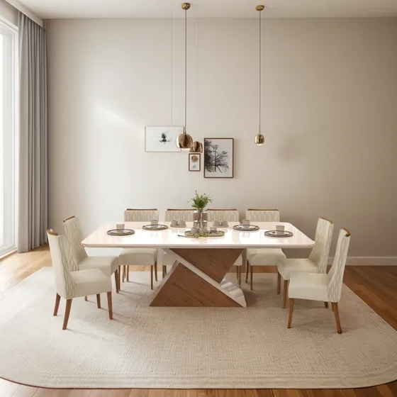 Juego De Comedor 8 Sillas Tapizadas Mesa De Vidrio Zafira