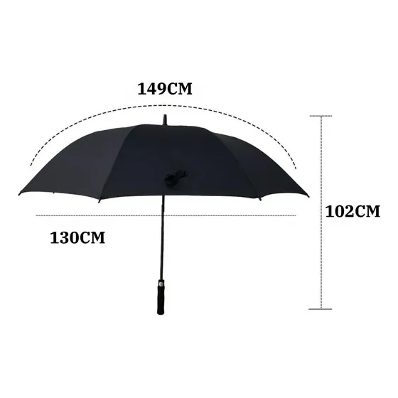 Guarda Chuva Automático Grande Reforçado Fibra De Carbono 130cm Diâmetro Aberto ET-ONE