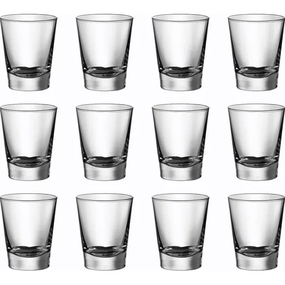 Copo De Dose Shot Vodka Cachaça Tequila Jogo Kit 12 Un 50ml Cor Transparente