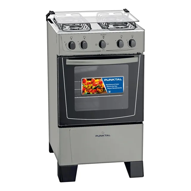 Cocina Combinada Punktal Horno Electrico Acero Color Gris