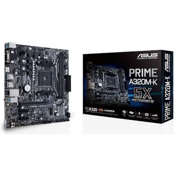Placa-mãe Asus A320m-k Amd A320 Ryzen 1ª geração A-series 7, cor preta