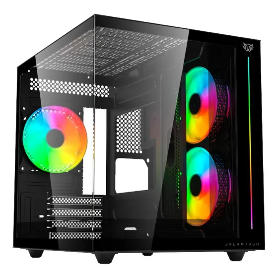 Gabinete Balam Rush Tank Pro Evo Gm955 Mini Torre Rgb 3 Fan