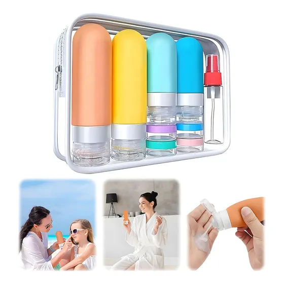 Kit De Viaje Botellas Para Champús,baños Y Accesorios Viaje