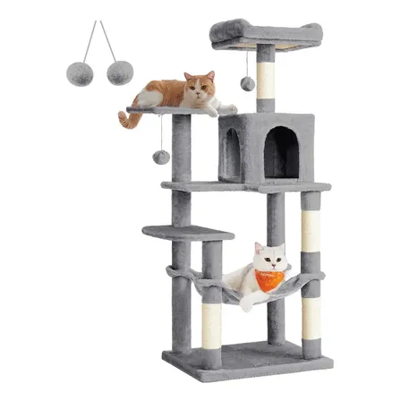 Feandrea Cat Tree, Cat Tower, raspadores cinza claro