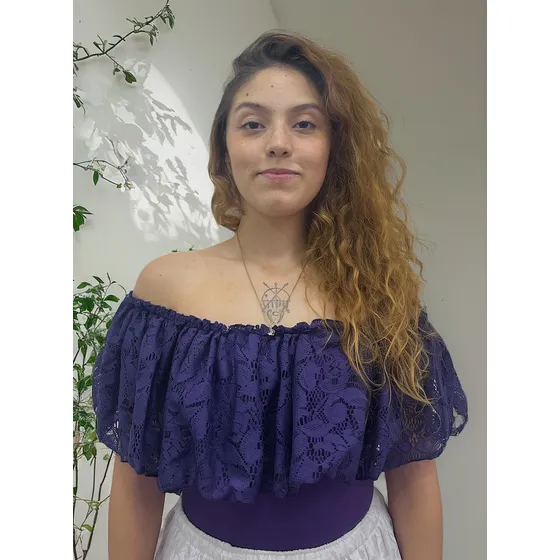 Blusa Ciganinha Elastano Sem Manga Umbanda Candomblé