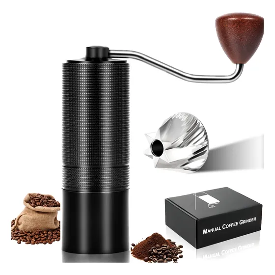 Moedor De Café Inox Com Manivela Manual Cafeteira Grãos