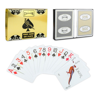 Faisan Set De 2 Barajas Cartas De Plástico Poker Profesional Faisan Set De 2 Barajas Cartas De Plástico Poker Profesional