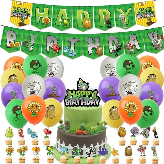 Kit De Globos De Plants Vs Zombies Para Fiesta De Cumpleaños
