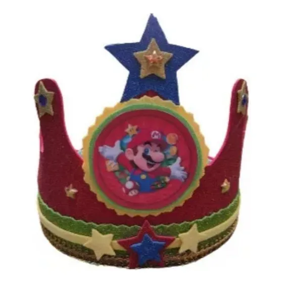 Corona De Cumpleaños Festejado Súper Mario Bross
