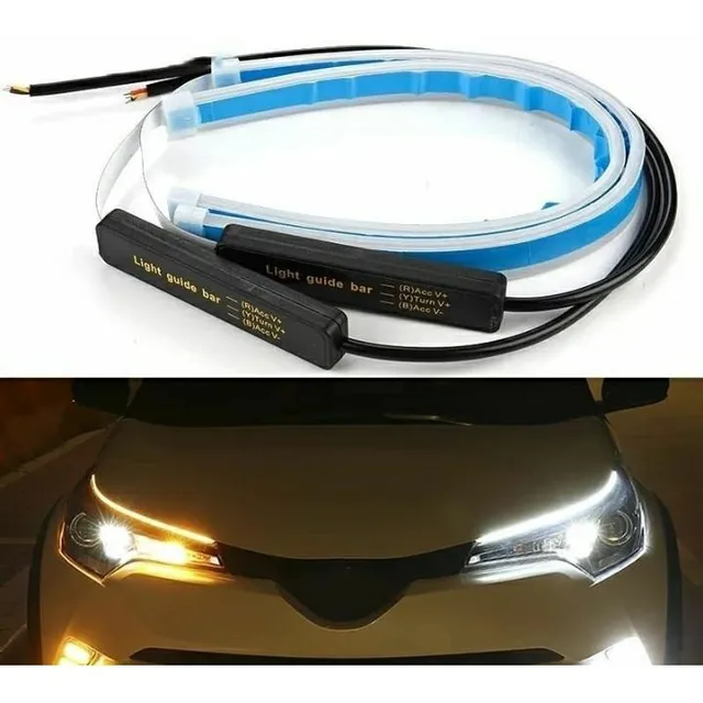 Cinta Led Para Faros Dual Color Blanco / Ambar