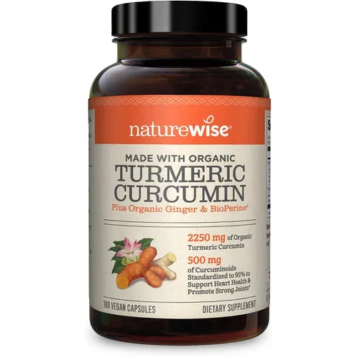 Turmeric Curcumin 2250 Mg Naturewise 180 Capsulas Veganas Sabor Neutro