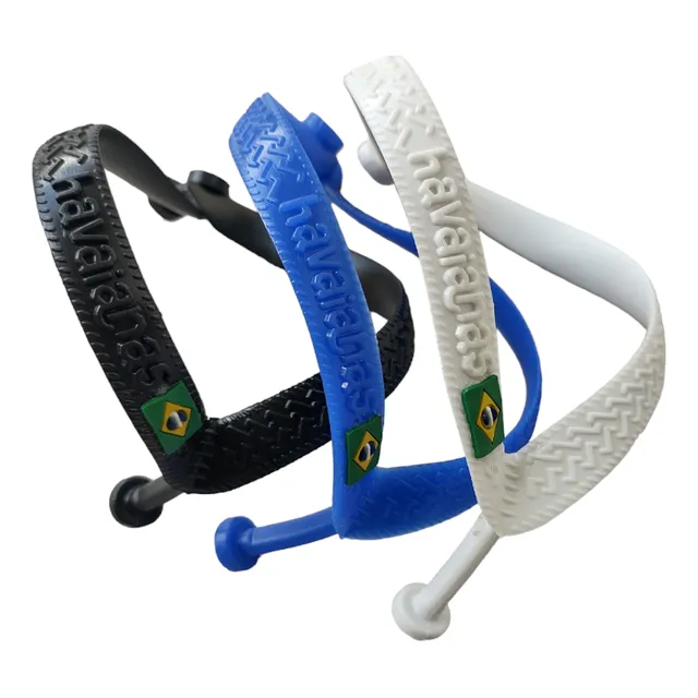Kit 2 Par Tiras Para Sandália Havaianas Com Bandeira E Logo