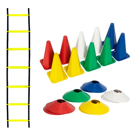 Kit Funcional Agilidade 10 Chapéus 10 Cones e Escada Para Treino Completo