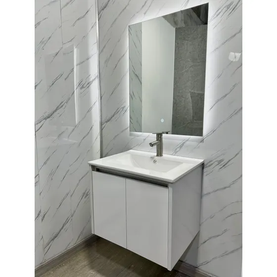 Mueble De Baño Minimalista De Pvc Y Madera Artesanal