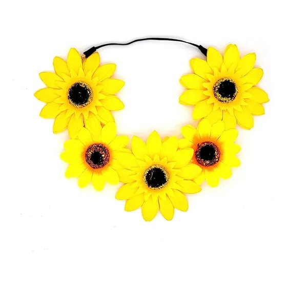 Diadema De Flores De La Corona Floral De Girasol