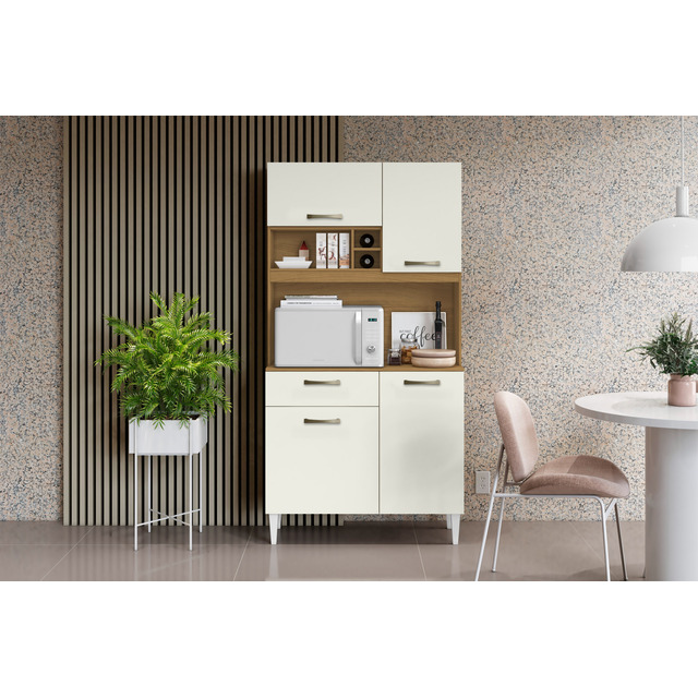Armário Cozinha Compacta Roma 4 Porta 1 Gaveta - Apartamento Armário Cozinha Compacta Roma 4 Porta 1 Gaveta - Apartamento
