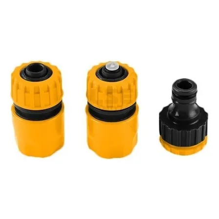 Juego De Acople Para Riego 3 Piezas Manguera 1/2 Tolsen 57120 Color Amarillo