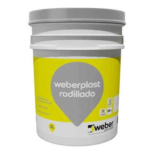 Revestimiento Texturado Weberplast Rodillado 30 Kilos Mm Color Terracota