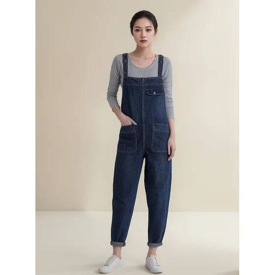 Shaoke Overol Mezclilla Mujer Talla Grande Cargo