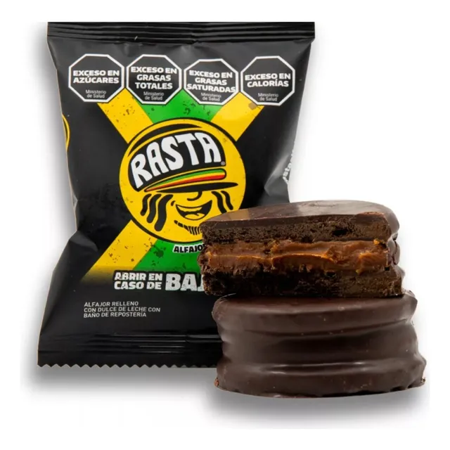 Alfajor Rasta Bajonero Caja X 18 Unidades Chocolate Negro